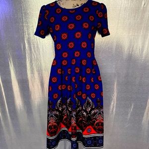 Lularoe Below Knee Blue Dress With Pockets